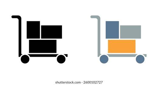 Dolly flatbed web vector icons
