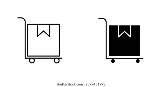 Dolly flatbedicons for ui. vector illustration
