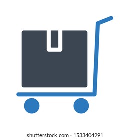 dolly glyph color vector icon