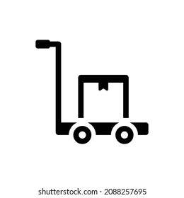 Dolly Icon - Vector Illustration . Dolly, Crate, Package, Shipping, Cart Icon .
