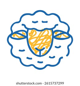 dolly sheep clone doodle icon sketch vector. dolly sheep clone sign. isolated symbol illustration