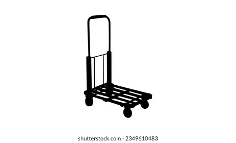 Dolly Truck silhouette, Portable Folding Hand Truck, high quality vector