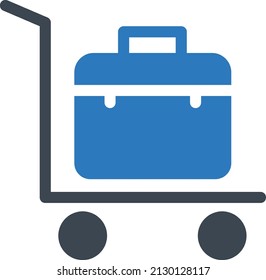 dolly Vector illustration on a transparent background. Premium quality symbols. Glyphs vector icon for concept and graphic design.