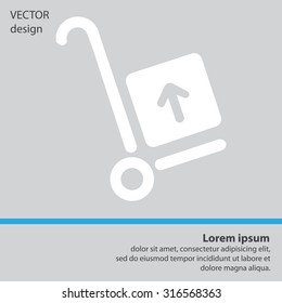 Dolly, wheelbarrow for transportation of cargo, web icon. vector design