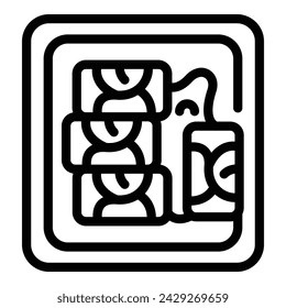 Dolma appetizer icon outline vector. Stuffed vegetables. Filled vine leaves rolls