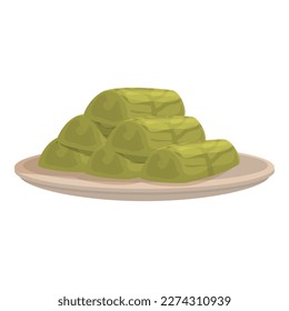 Dolma icon cartoon vector. Cuisine food. Dinner leaf