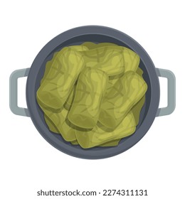 Vector de caricatura de icono de Dolma Lunch. Cocina gastronómica. Plato de cena