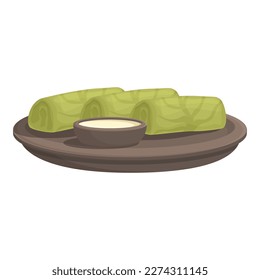 Dolma Menü Symbol Cartoon Vektor. Bleinahrung. Organische Ernährung