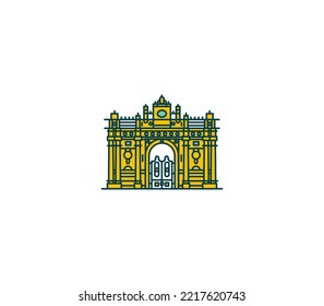 Dolmabahce Palace symbol and city landmark tourist attraction illustration.