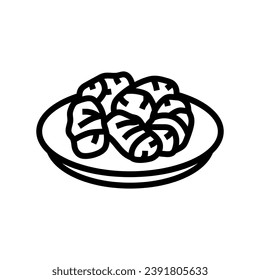 dolmades greek cuisine line icon vector. dolmades greek cuisine sign. isolated contour symbol black illustration