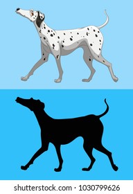 Dolmatian dog on blue screen illustration