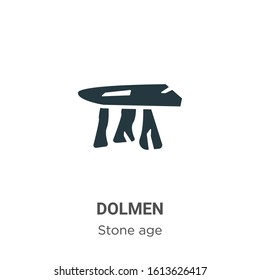 Dolmen glyph icon vector on white background. Flat vector dolmen icon symbol sign from modern stone age collection for mobile concept and web apps design.