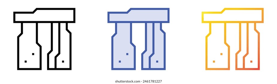 dolmen icon. Linear, Blue Fill and Gradient Style Design Isolated On White Background