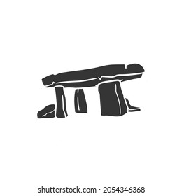 Dolmen Icon Silhouette Illustration. Megalith Stone Vector Graphic Pictogram Symbol Clip Art. Doodle Sketch Black Sign.