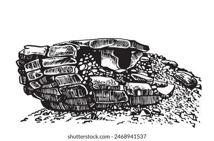 The dolmen of India on white background,vector illustration.