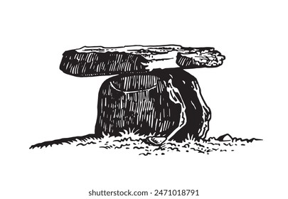 The dolmen of South Korea on white background,vector illustration