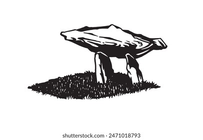 The dolmen of South Korea on white background,vector illustration