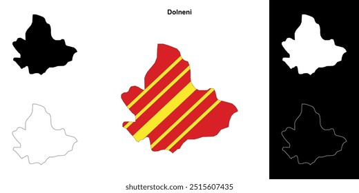 Conjunto de mapas de Dolneni municipais
