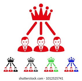 Dolor Hierarchy Men vector pictogram. Vector illustration style is a flat iconic hierarchy men symbol with grey, black, blue, red, green color variants. Face has stress feeling.