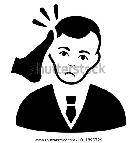 Dolor Kickboxer Victim vector pictogram. Style is flat graphic black symbol with affliction feeling.