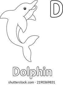 Dolphin Alphabet ABC Coloring Page D