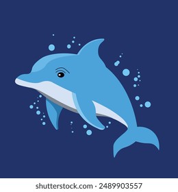 dolphin animal cute cartoon isolated