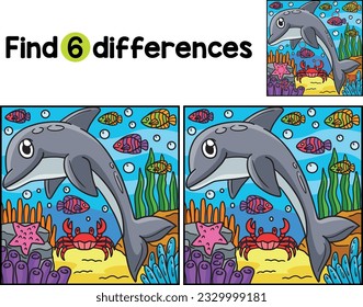 Animal delfín encuentra las diferencias