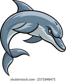 Dolphin animal mean tough sports team mascot design