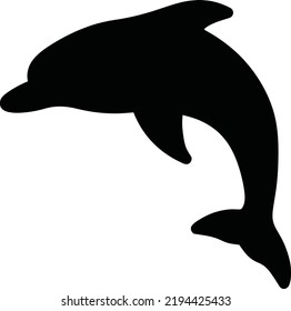 Dolphin Animal Nature Ocean Sea Outline Silhouette Vector