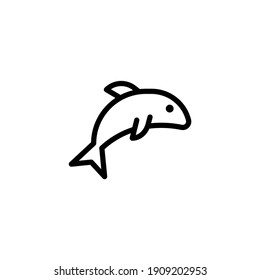 dolphin animal vector line icon