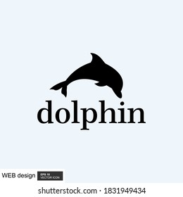 Dolphin aquatic mammal icon on white background flat style dolphin icon for your website design, logo, apps, dolphin symbol.