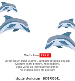 dolphin aquatic mammal icon on white background flat style dolphin icon for your website design, logo, apps, UI. dolphin symbol.
