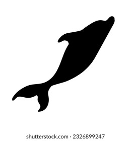 Dolphin aquatic mammal silhouette.Vector graphics.