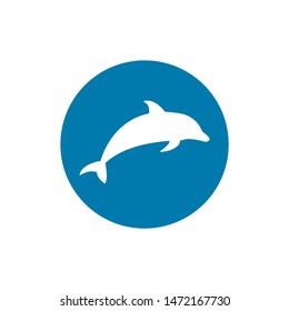 Dolphin aquatic mammal vector icon for animal apps and websites