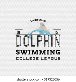 Dolphin badges logos and labels It can be used for product design, team name, and clubs