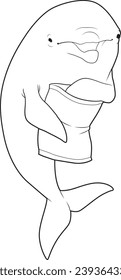 Dolphin Bag of Chips Animal Vector Graphic Art Illustration
