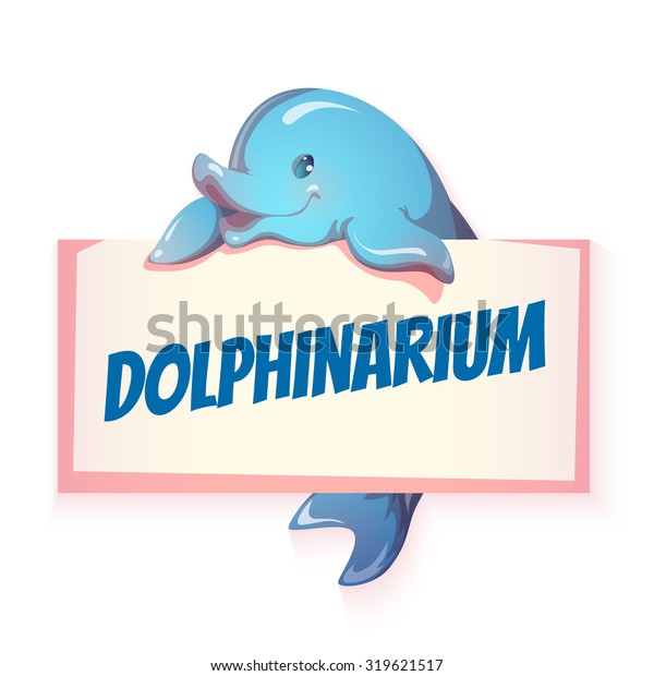 Dolphin Banner Dolphinarium Vector Illustration Stock Vector (Royalty ...