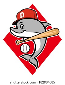 Dolphin Baseball Mascot