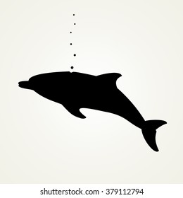 Dolphin black icon,vector illustration