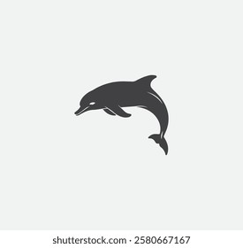 dolphin with a black outline on it vector graphic
