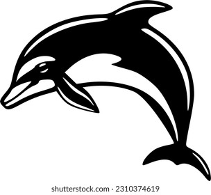 Dolphin black outlines vector illustration