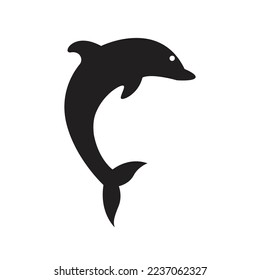 dolphin black silhouette design vector. jumping dolphin icon