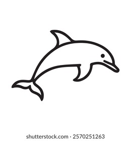A dolphin black and white drawing