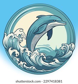 Delphin im blauen Ozean