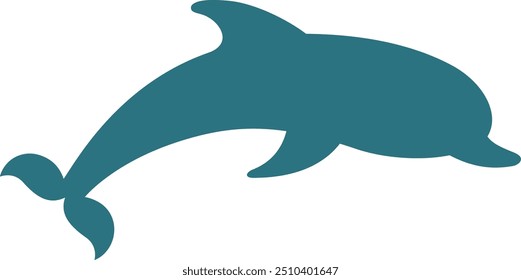 Dolphin blue symbol. Aquatic animal icon. Marine logo