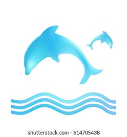 Dolphin bright icon vector illustration. Made with gradient mesh