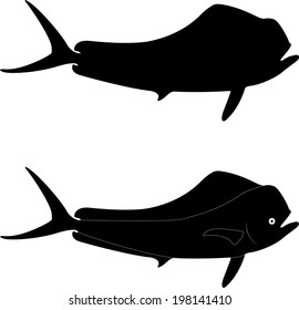 Dolphin Bull vector silhouette