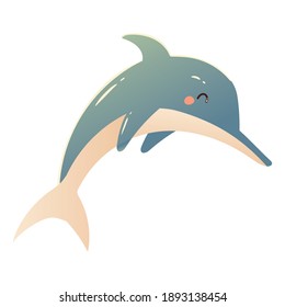 dolphin cartoon animal icon over white background design vector illustration