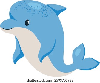 Dolphin Cartoon Character Vector Illustration