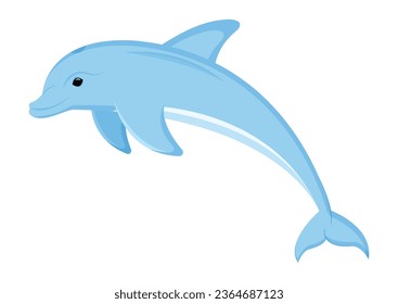 Dolphin cartoon character vector isolated on white background